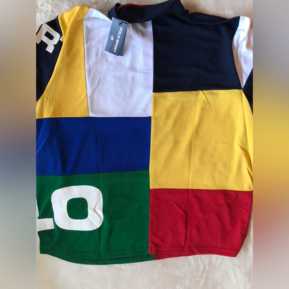 Polo Sport Ralph Lauren Patchwork Performance Shirt - Red, White, Navy - Picture 8 of 13